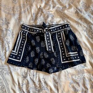 Black Patterned Women's Shorts